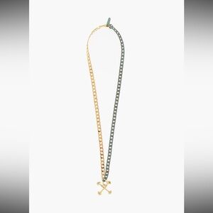 OFF-WHITE TWO-TONE ARROW CHAIN NECKLACE WITH PENDANT